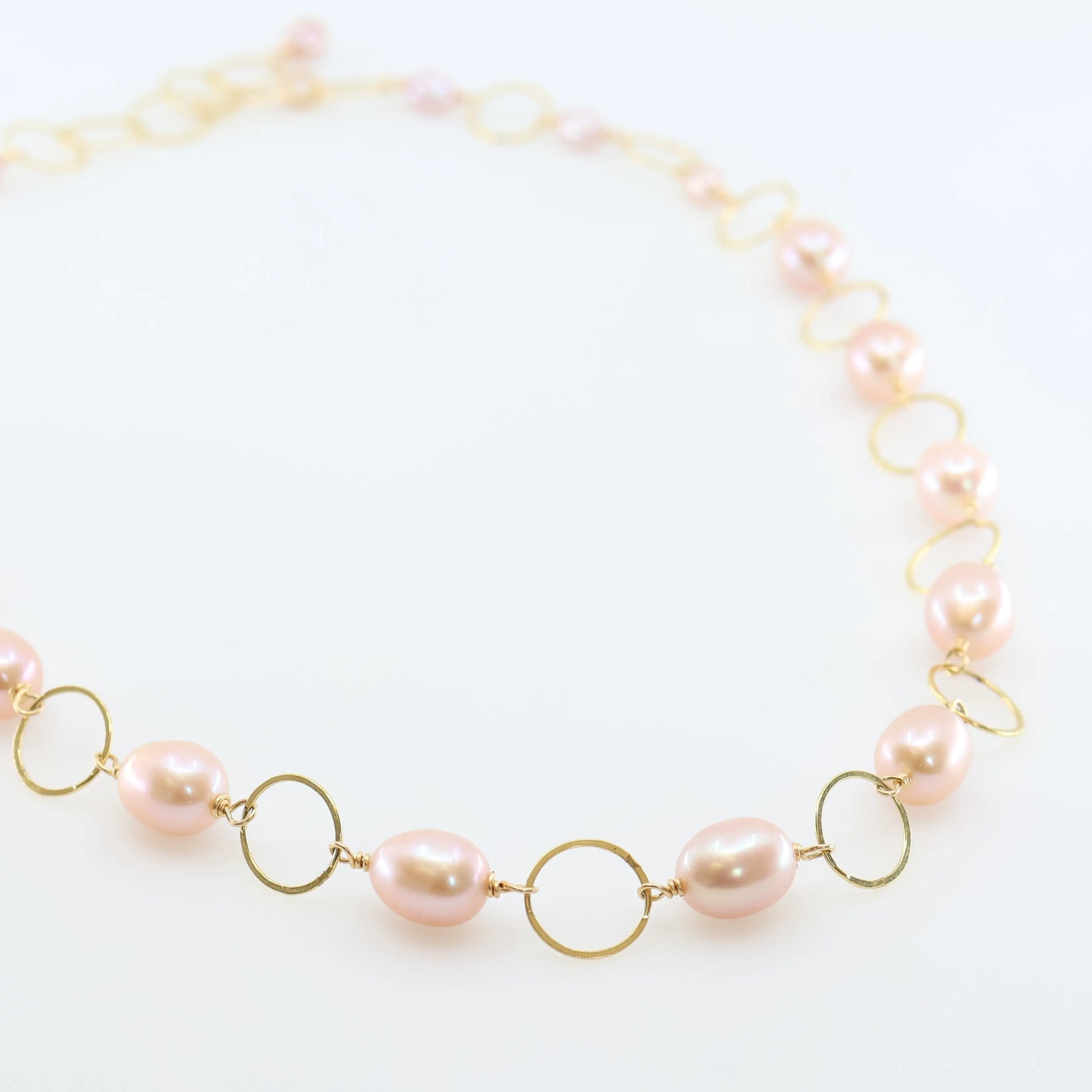 Large Pink Rice Pearl Necklace J.Mills Studio