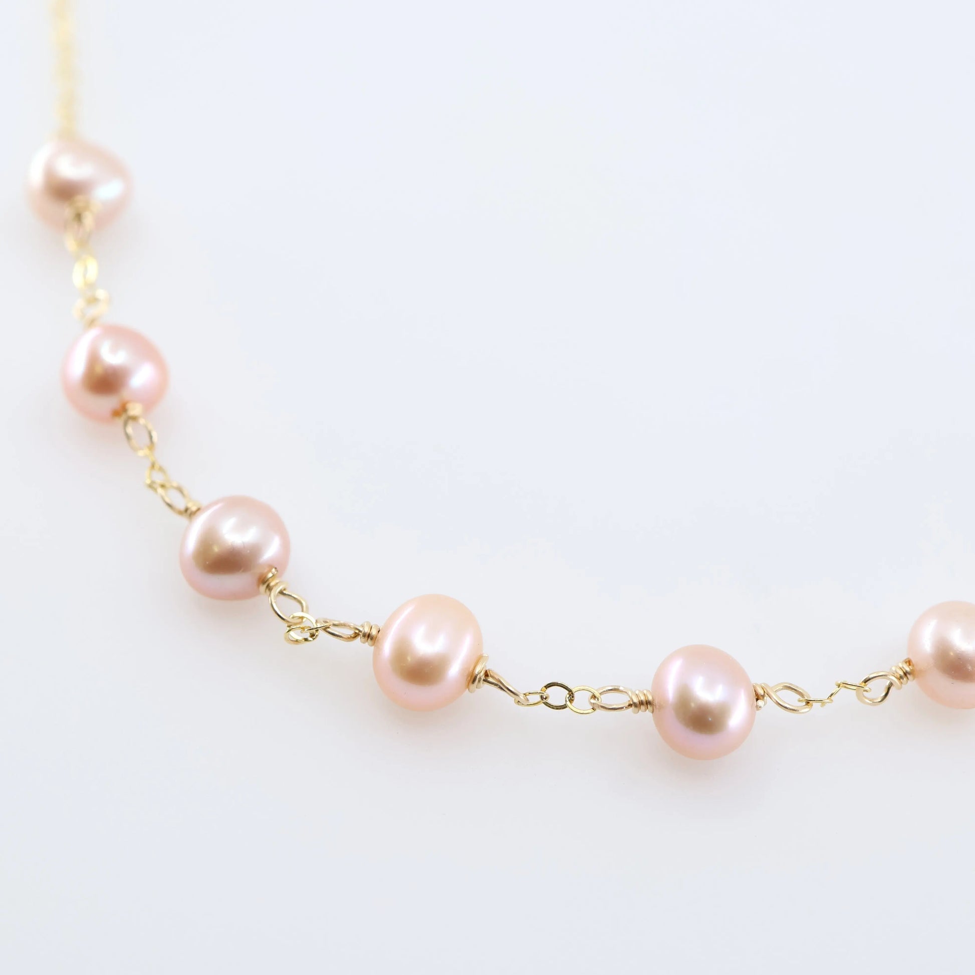 7 Drop Pink Freshwater Pearl Necklace J.Mills Studio