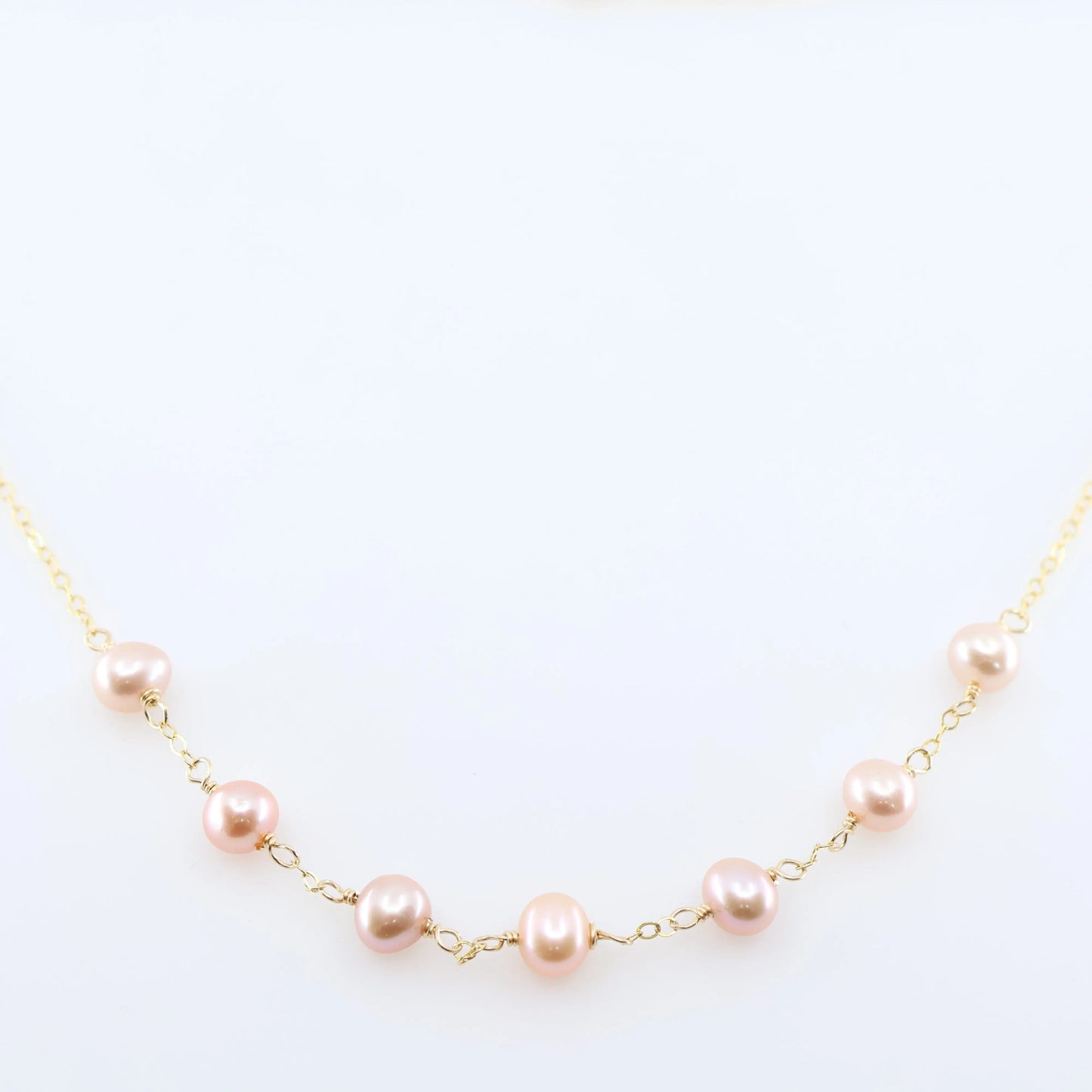 7 Drop Pink Freshwater Pearl Necklace J.Mills Studio