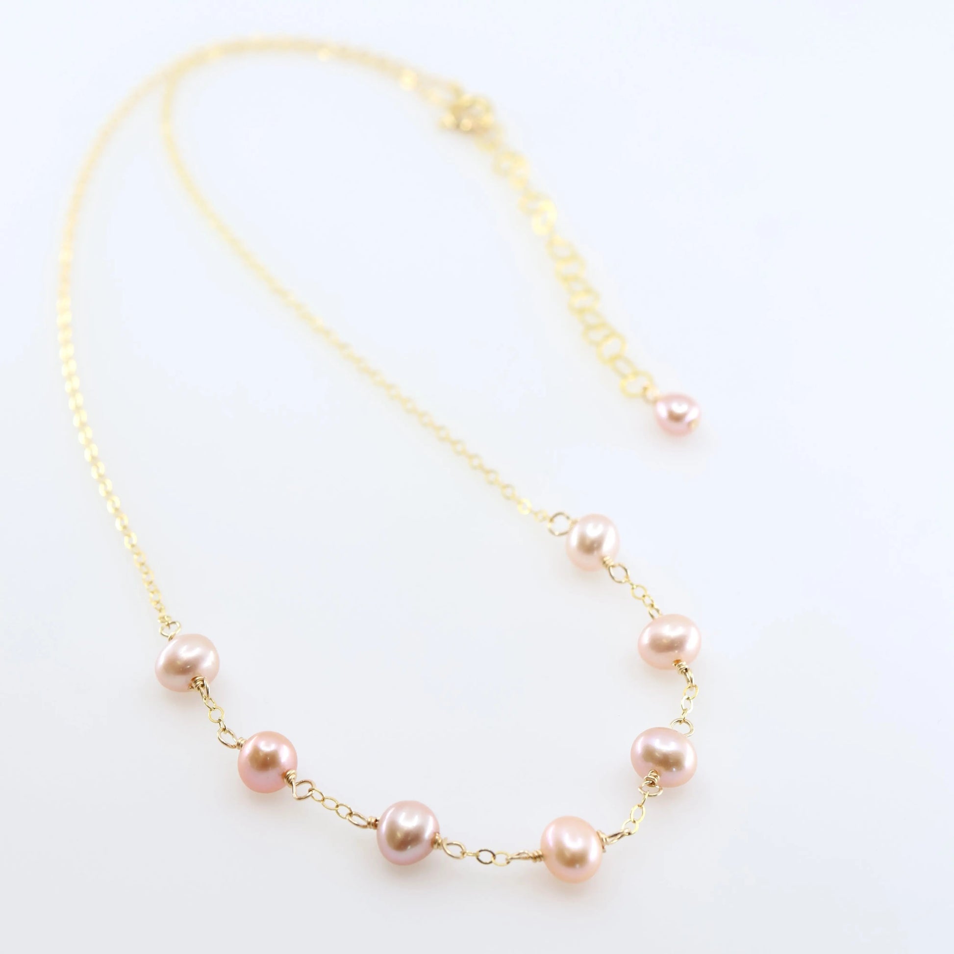 7 Drop Pink Freshwater Pearl Necklace J.Mills Studio