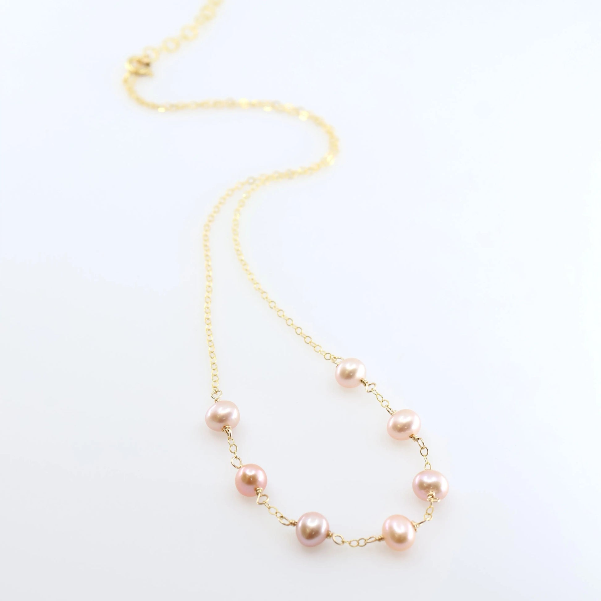 7 Drop Pink Freshwater Pearl Necklace J.Mills Studio