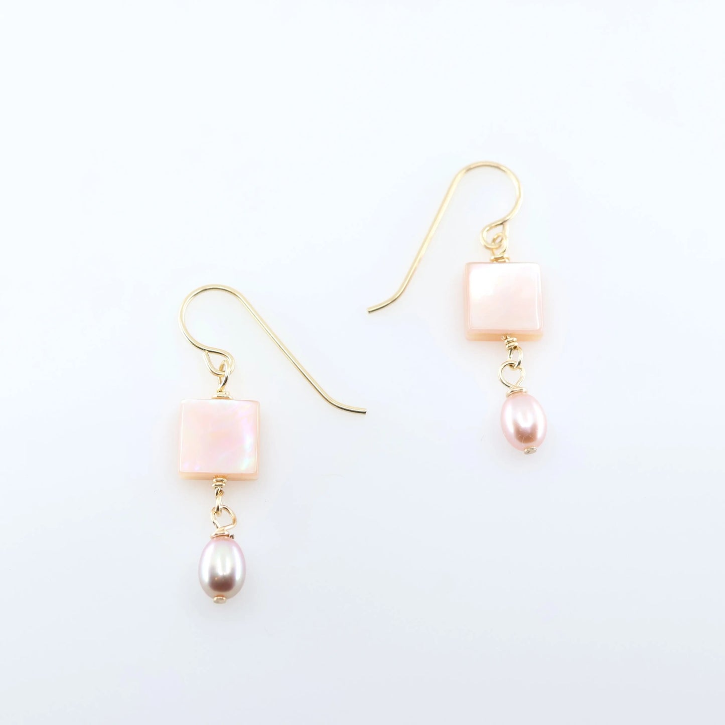 Pink Mother of Pearl & Pink Pearl Earrings J.Mills Studio