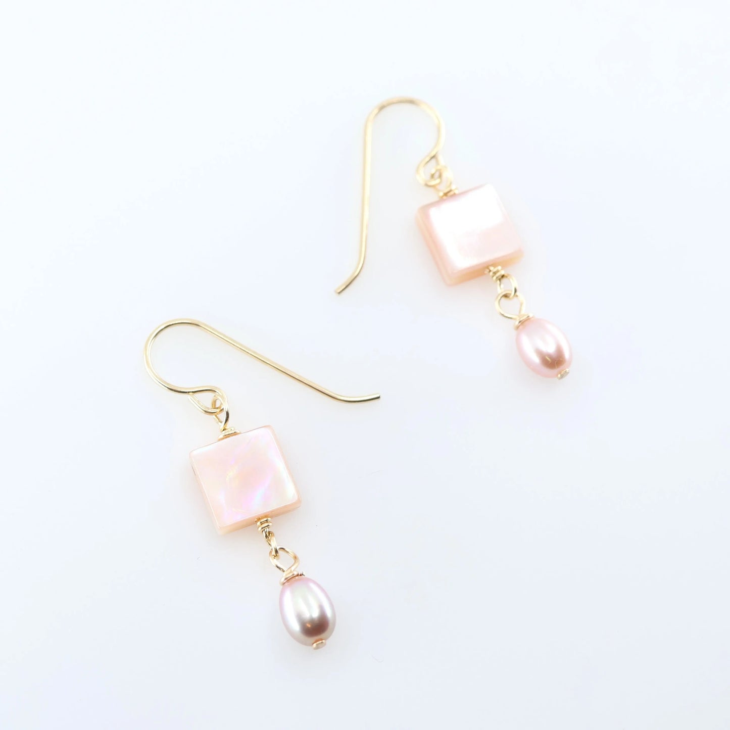 Pink Mother of Pearl & Pink Pearl Earrings J.Mills Studio