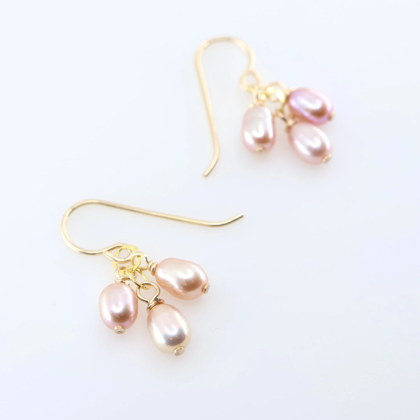 Tiny Pink Pearl Cluster Earrings J.Mills Studio