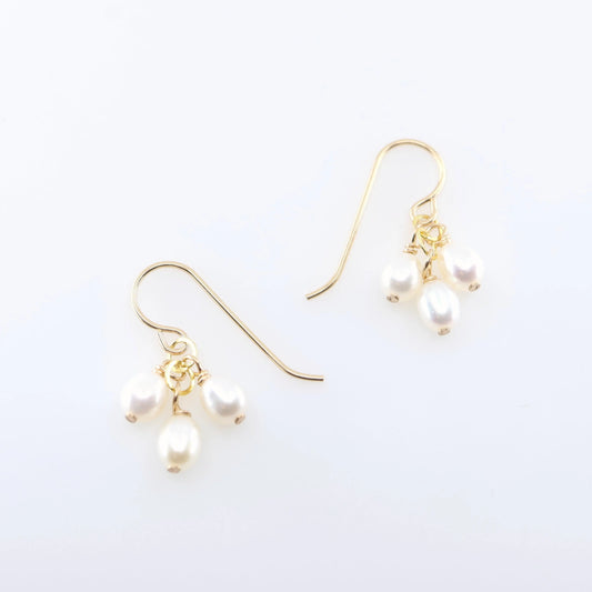 Tiny Pearl Cluster Earrings J.Mills Studio