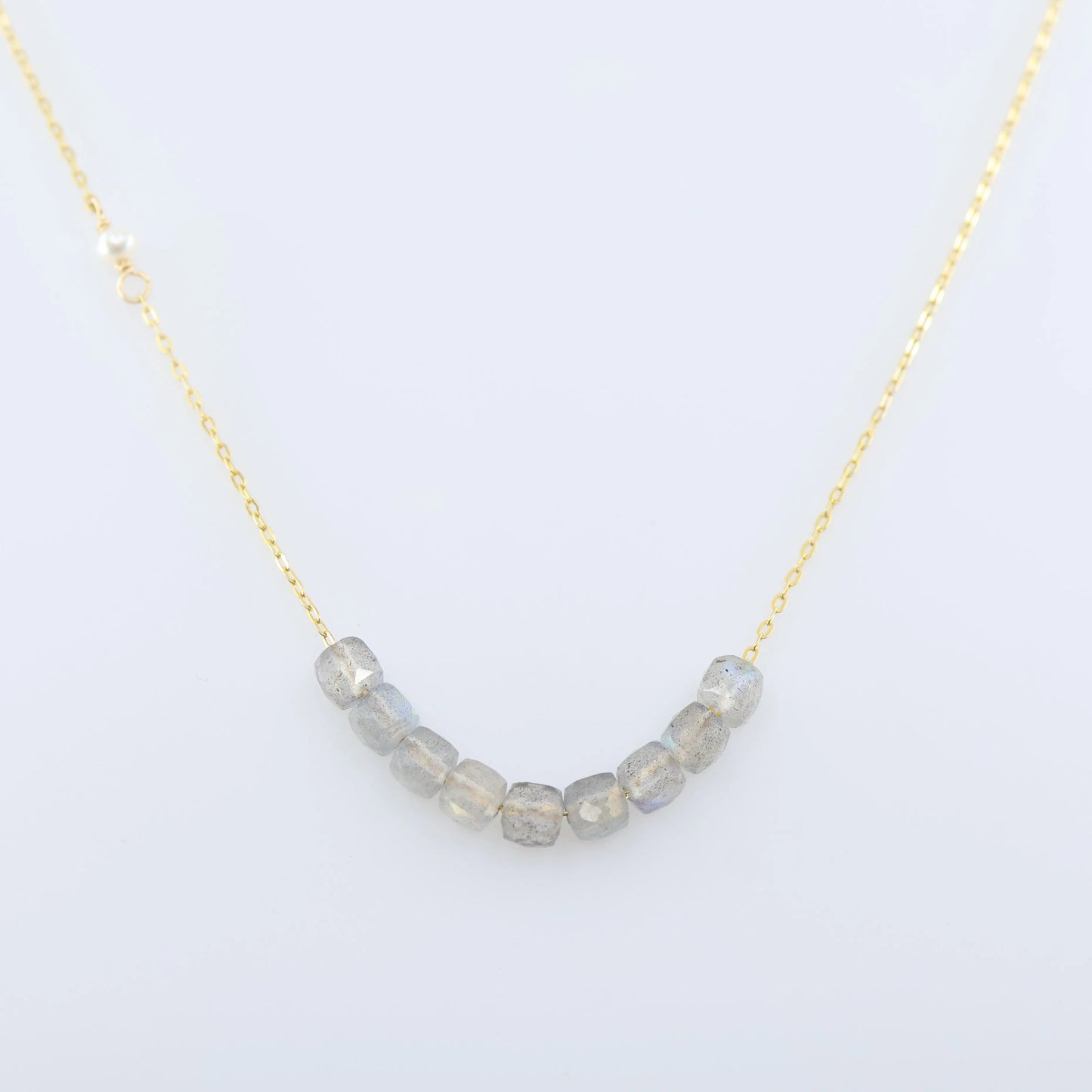 Labradorite Faceted Cube Gemstone Necklace J.Mills Studio