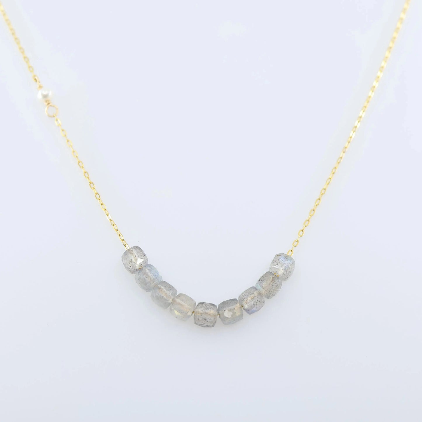 Labradorite Faceted Cube Gemstone Necklace J.Mills Studio