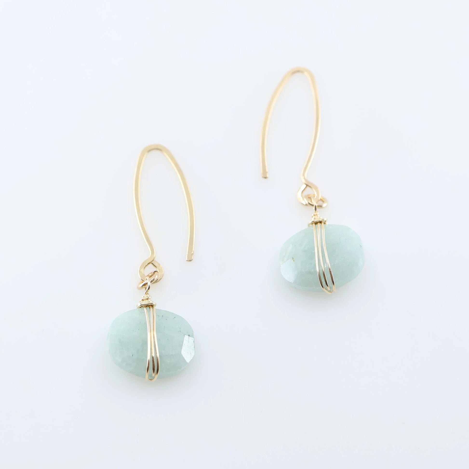 Milky Aquamarine Cushion Cut Gemstones on Forged Ear Wires J.Mills Studio