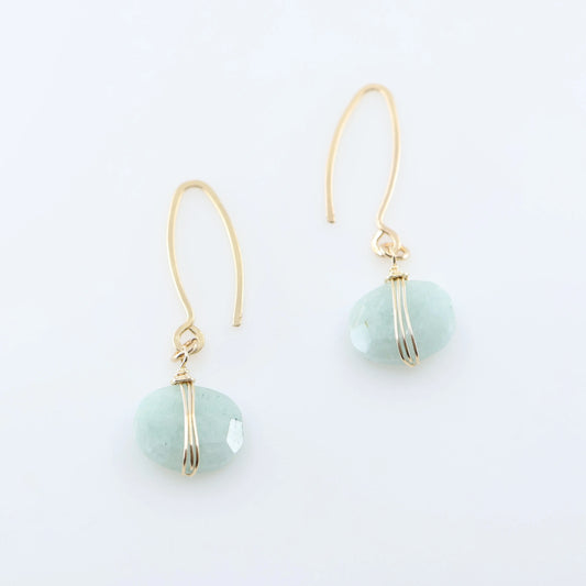 Milky Aquamarine Cushion Cut Gemstones on Forged Ear Wires J.Mills Studio