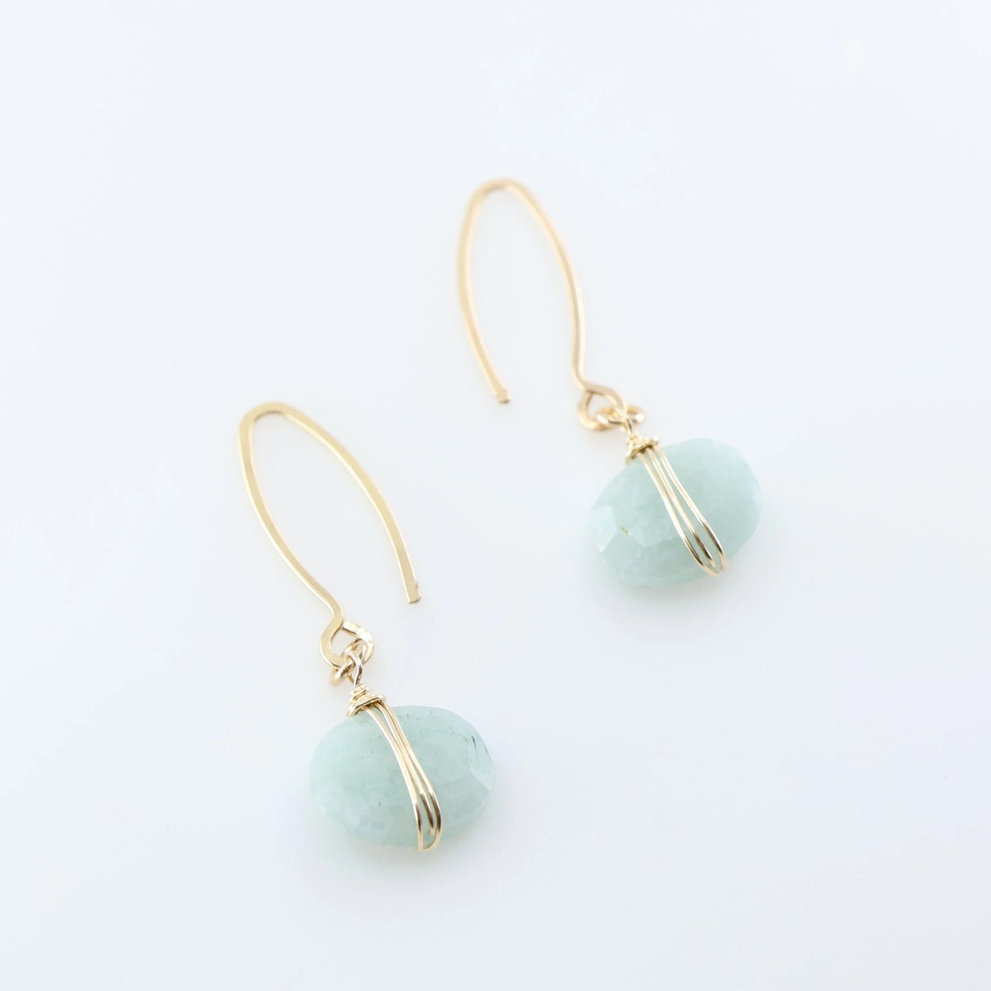 Milky Aquamarine Cushion Cut Gemstones on Forged Ear Wires J.Mills Studio