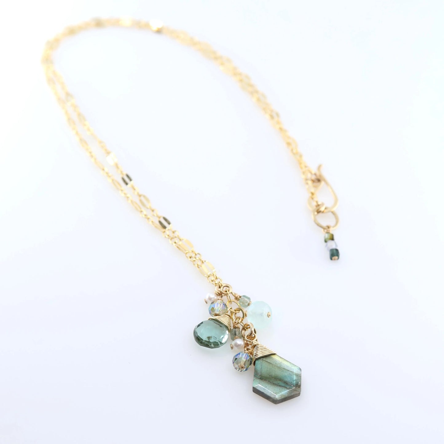 Faceted Labradorite Gemstone Cluster Necklace J.Mills Studio