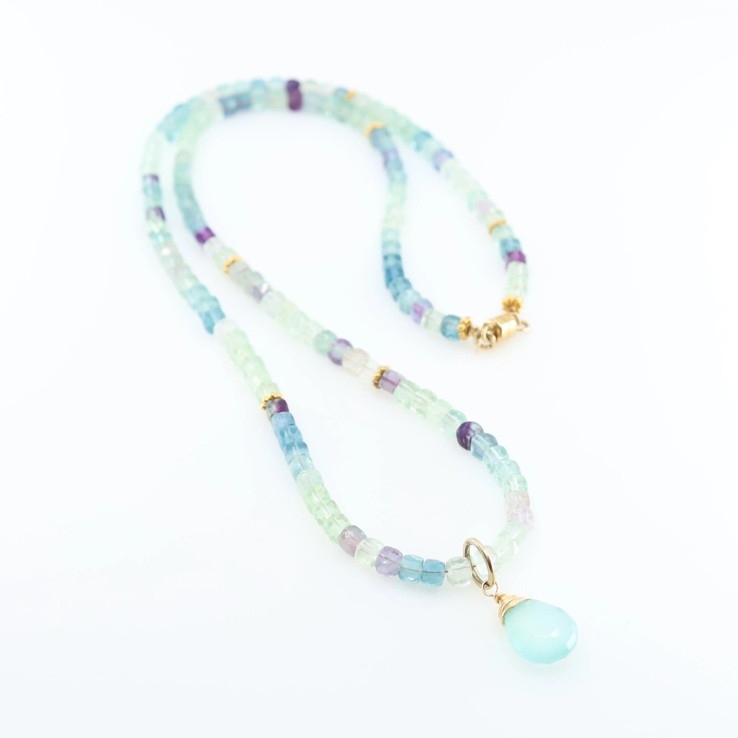 Rainbow Fluorite Wrap Bracelet or Necklace J.Mills Studio