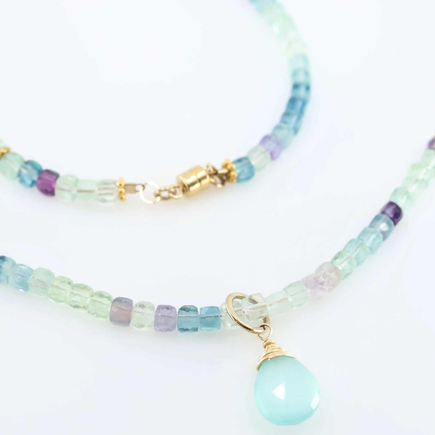 Rainbow Fluorite Wrap Bracelet or Necklace J.Mills Studio