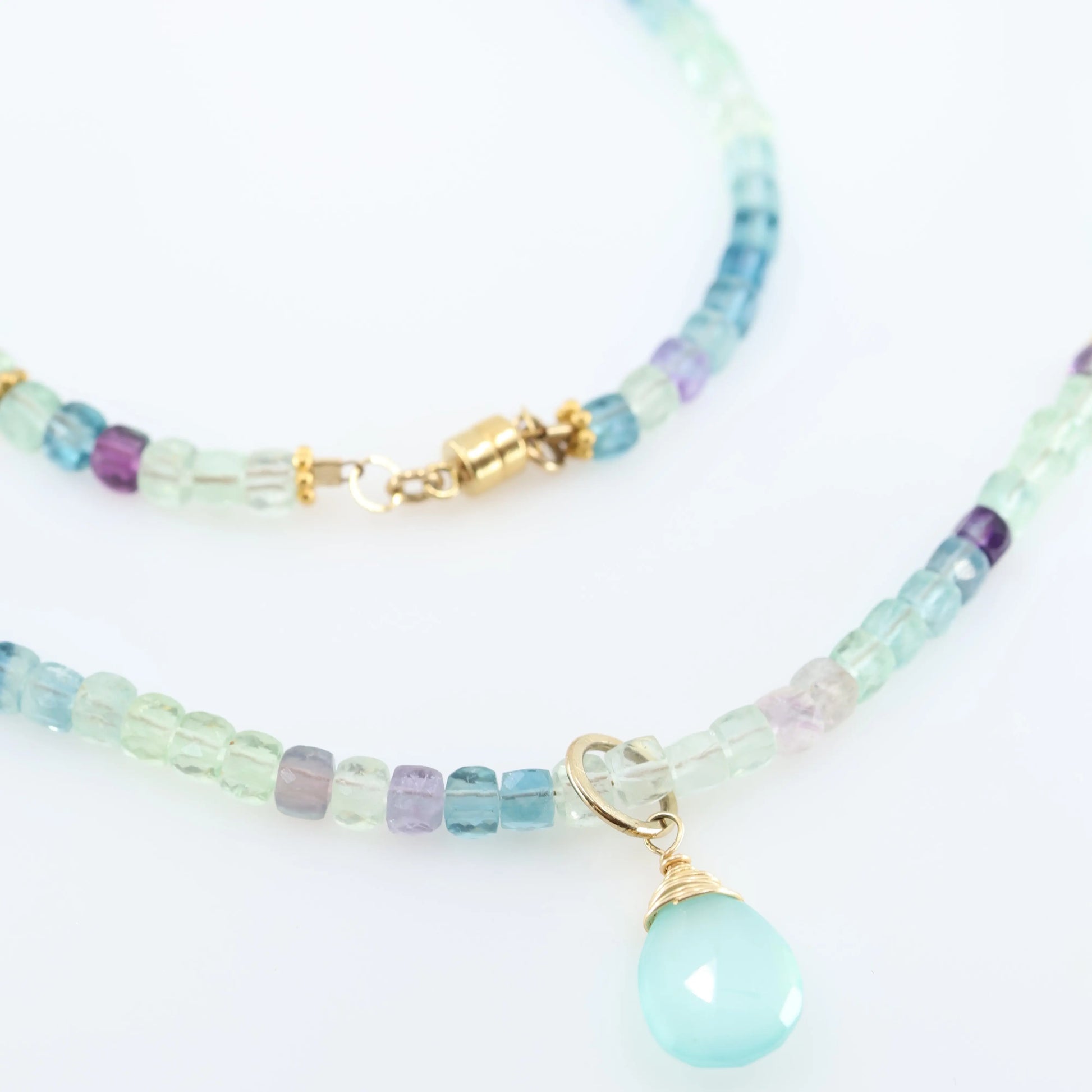 Rainbow Fluorite Wrap Bracelet or Necklace J.Mills Studio