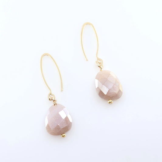 Forged Earwire with Champagne Moonstone J.Mills Studio