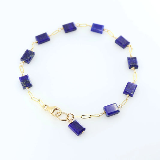 Small Rectangle Cut Lapis Lazuli Bracelet J.Mills Studio
