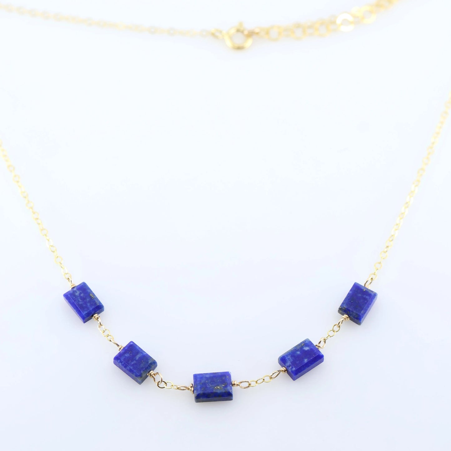 5 Drop Rectangle Lapis Lazuli Gemstone Necklace J.Mills Studio