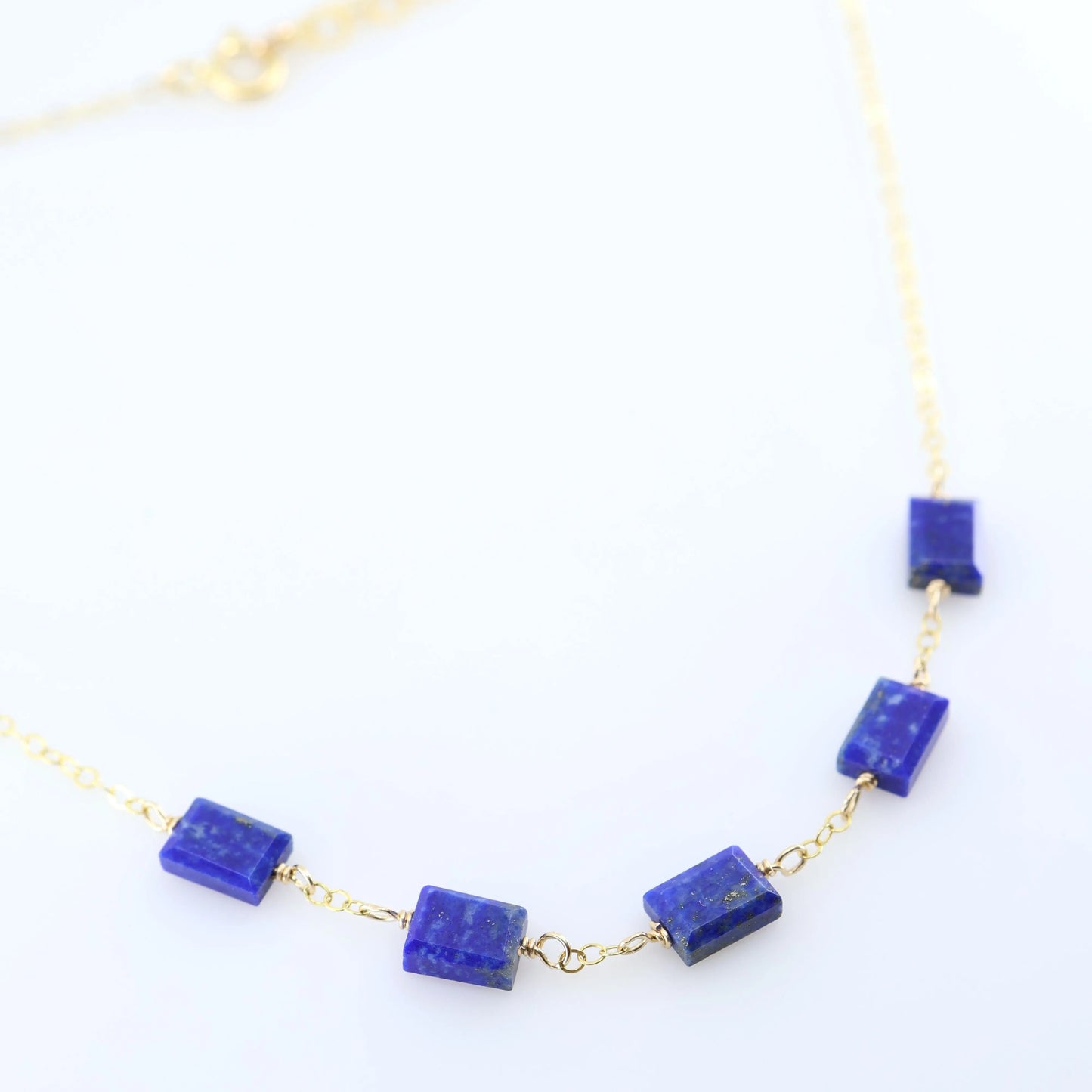 5 Drop Rectangle Lapis Lazuli Gemstone Necklace J.Mills Studio
