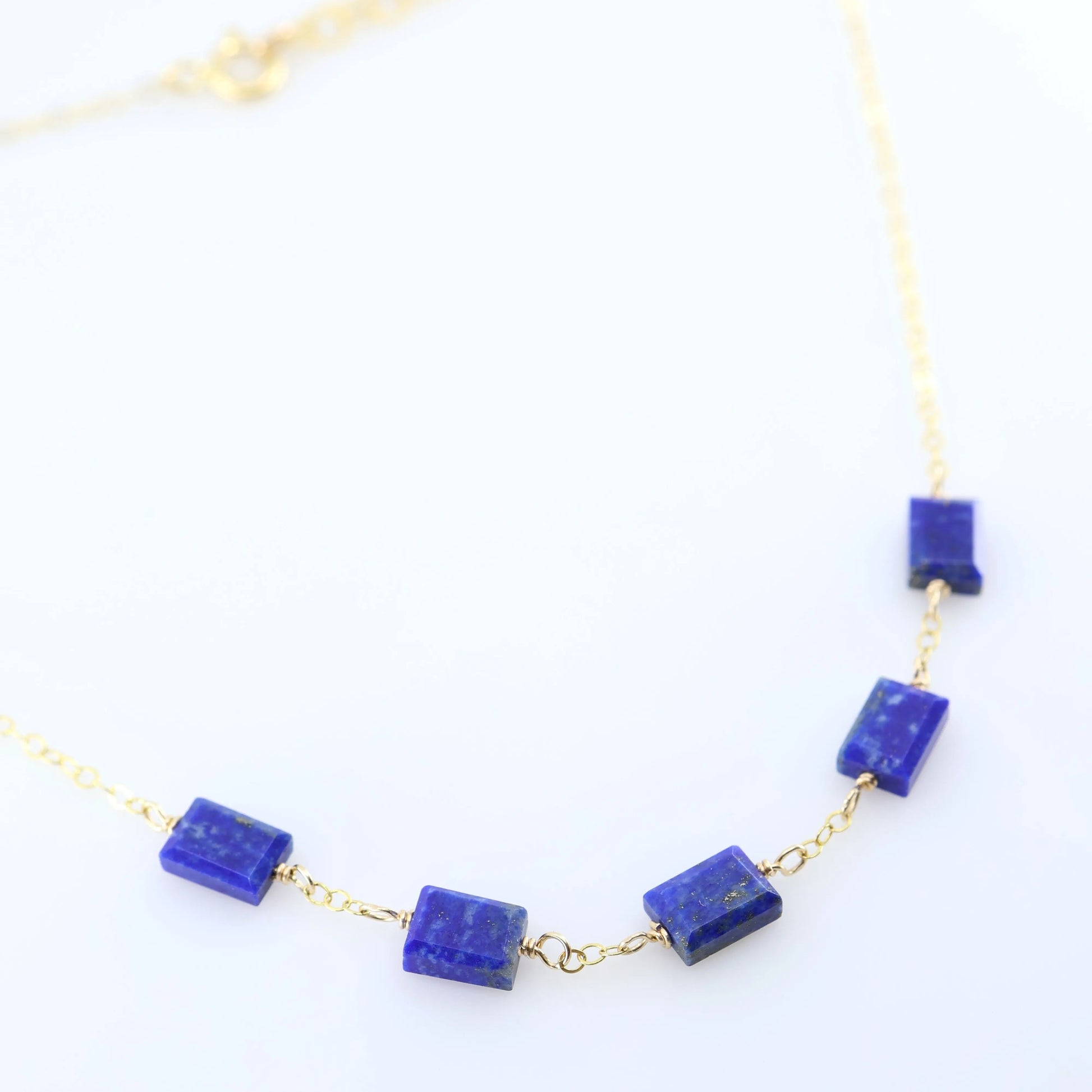 5 Drop Rectangle Lapis Lazuli Gemstone Necklace J.Mills Studio