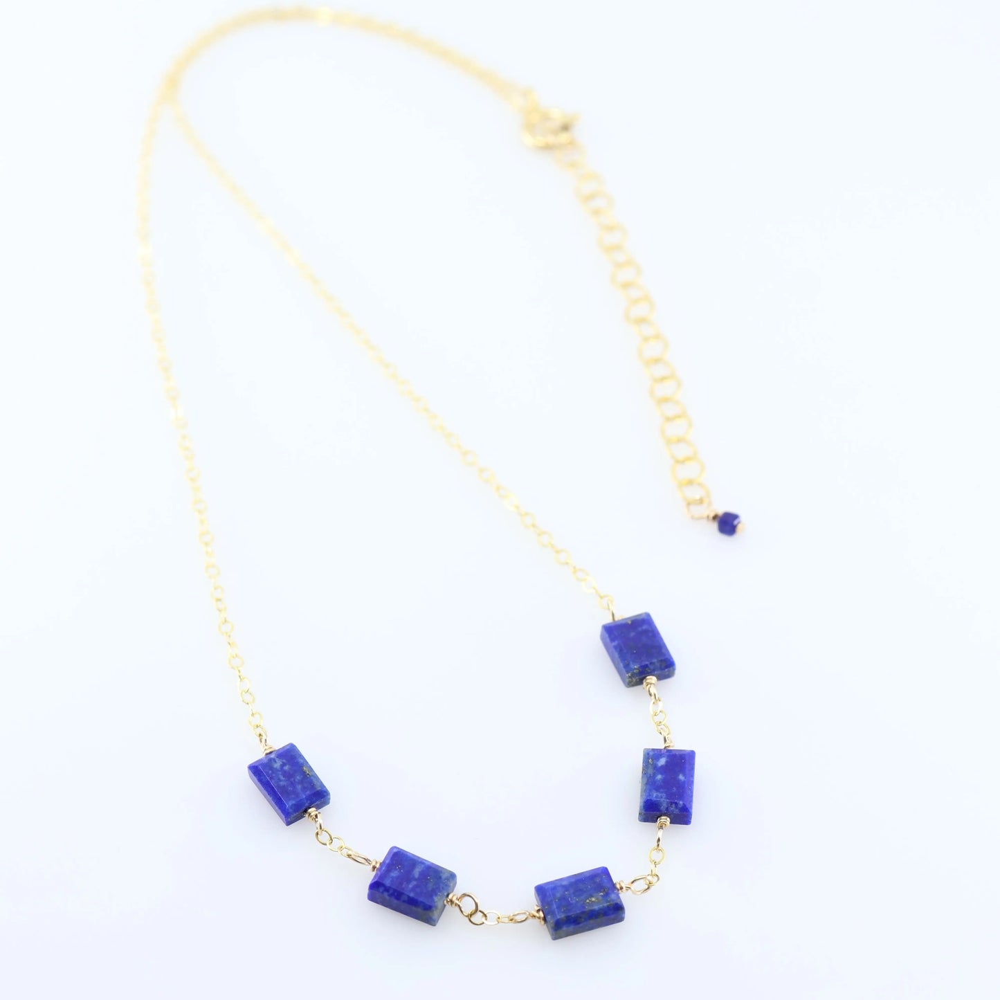 5 Drop Rectangle Lapis Lazuli Gemstone Necklace J.Mills Studio