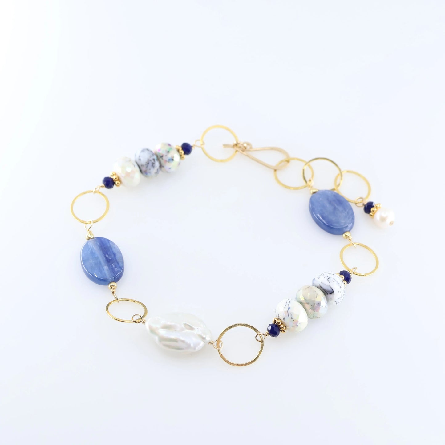 AB Dendrite Opal and Kyanite Mixed Gemstone Bracelet J.Mills Studio