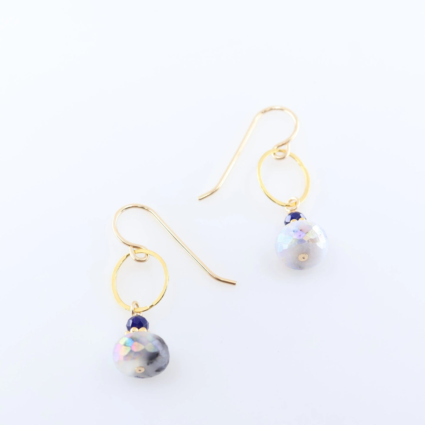 Oval Link Earrings with AB Dendrite Opal J.Mills Studio