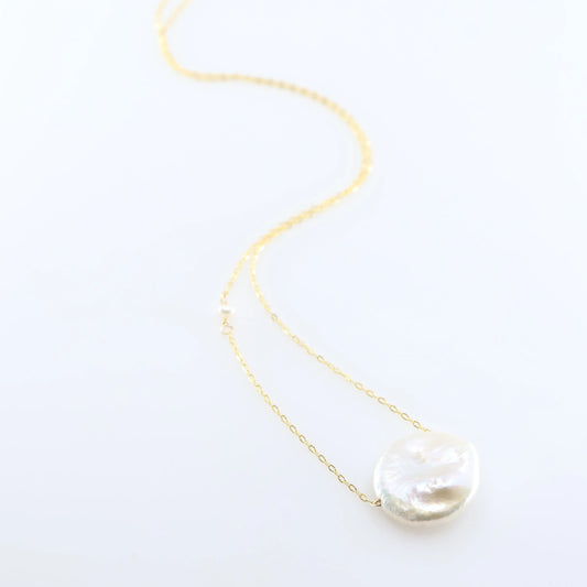 Single Coin Pearl Necklace J.Mills Studio