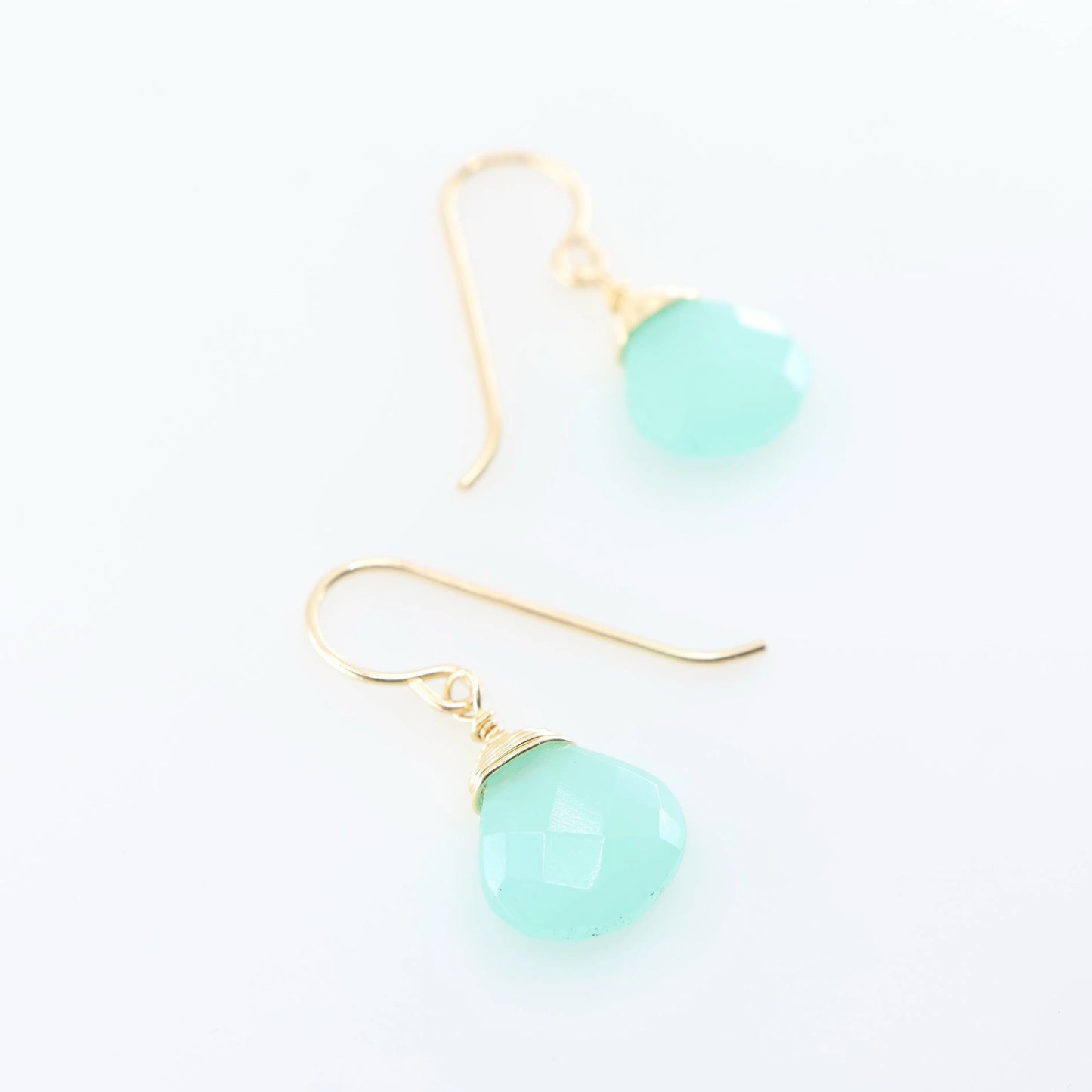 Dark Aqua Chalcedony Drop Earrings J.Mills Studio