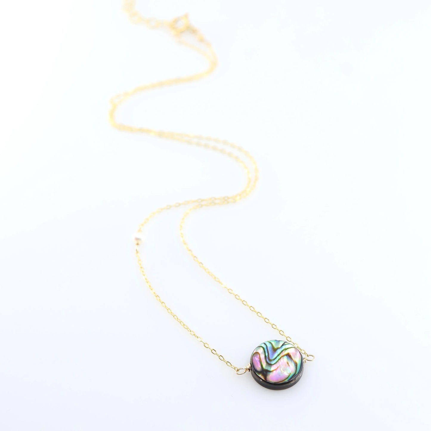 Single Abalone Coin Necklace J.Mills Studio