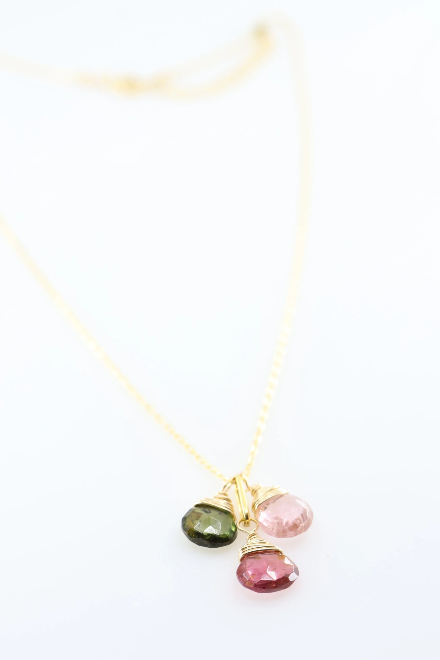 Triple Gemstone Necklace, Watermelon Tourmaline J.Mills Studio