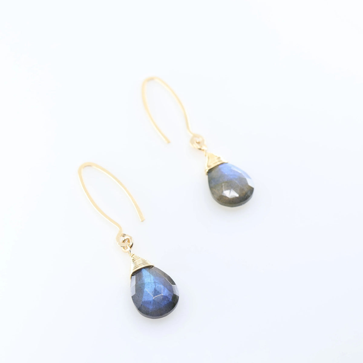 Labradorite Teardrop on Handforged Earwire J.Mills Studio