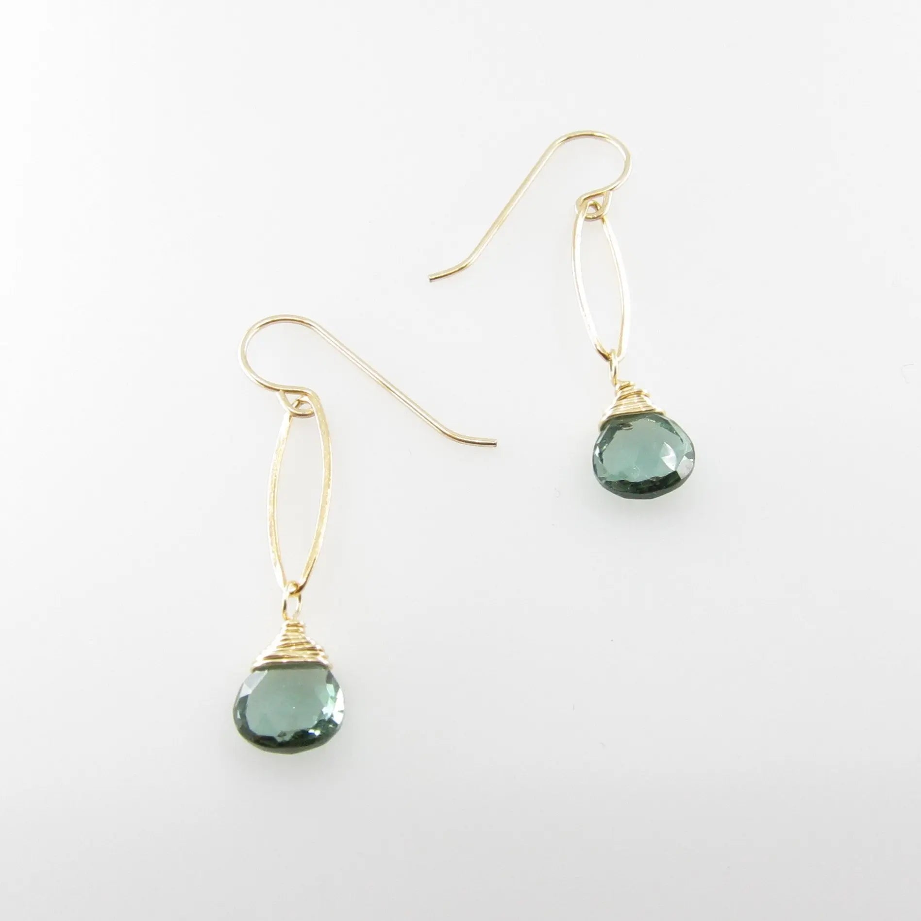 Marquis Link Earrings with Indicolite J.Mills Studio