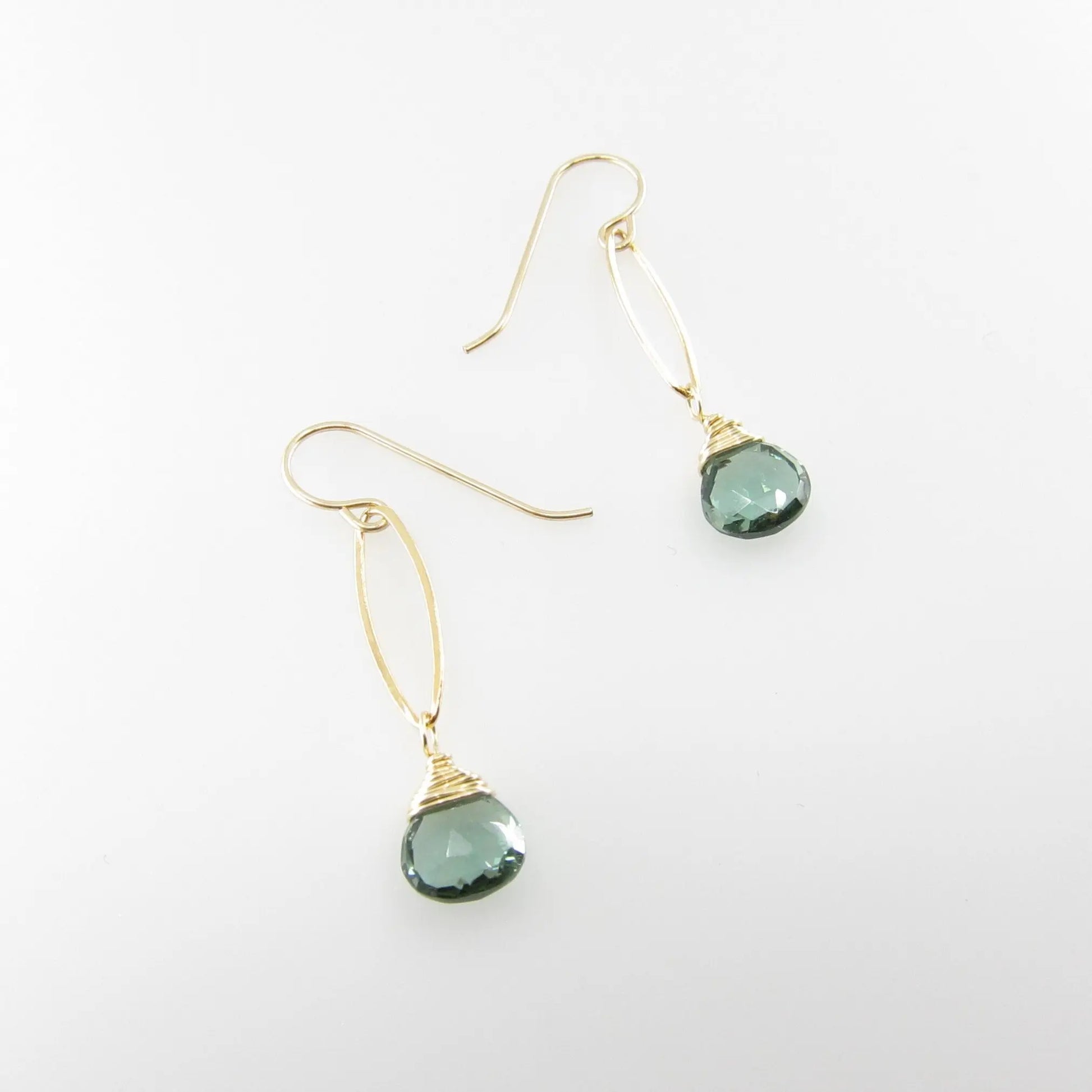 Marquis Link Earrings with Indicolite J.Mills Studio