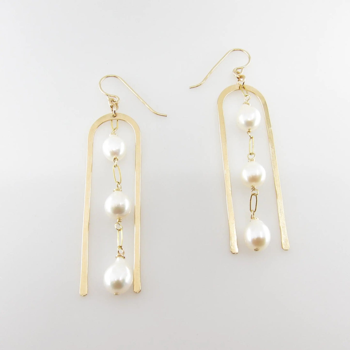 Large Arch Earring with cascading gemstones, 2 variations J.Mills Studio