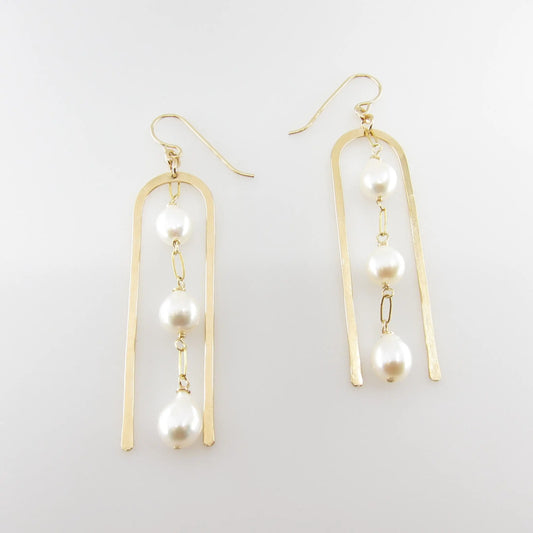 Large Arch Earring with cascading gemstones, 2 variations J.Mills Studio