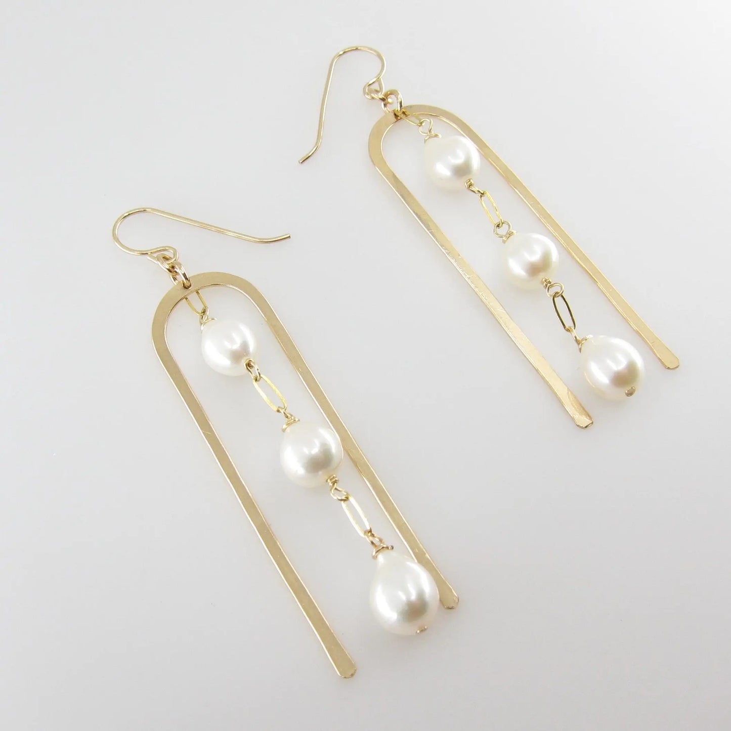 Large Arch Earring with cascading gemstones, 2 variations J.Mills Studio