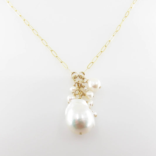 Large Baroque Pearl Cluster Necklace J.Mills Studio
