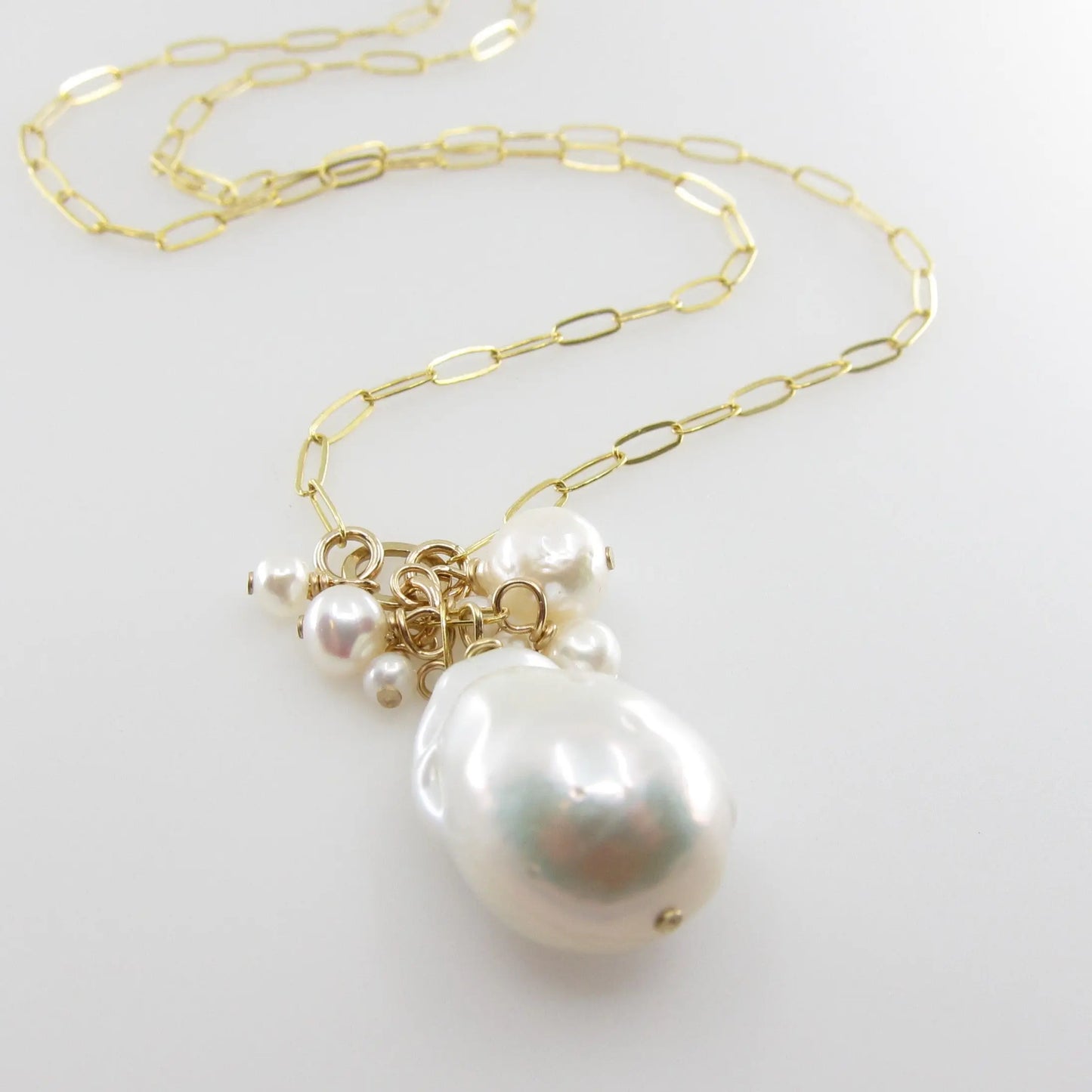 Large Baroque Pearl Cluster Necklace J.Mills Studio