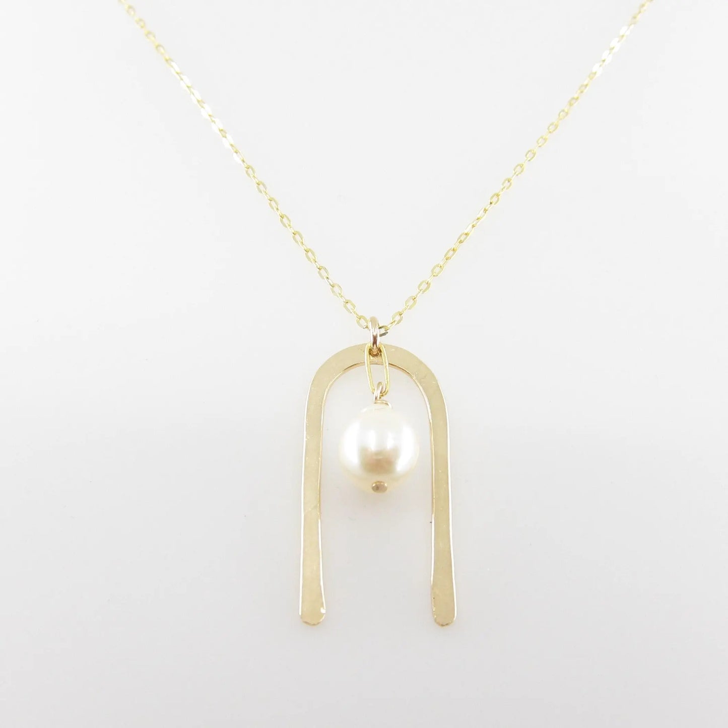 Forged Arch Necklace with Baby Baroque Pearl J.Mills Studio