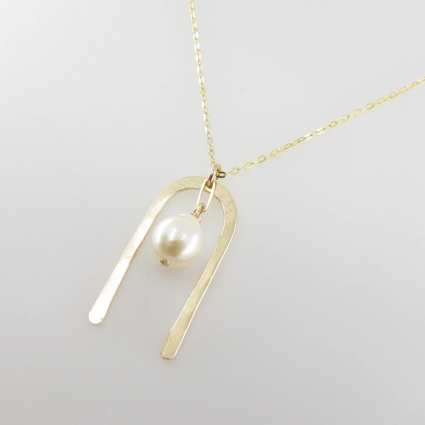 Forged Arch Necklace with Baby Baroque Pearl J.Mills Studio