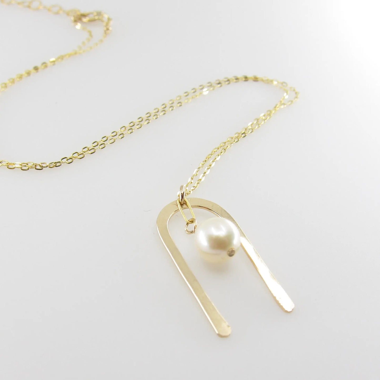Forged Arch Necklace with Baby Baroque Pearl J.Mills Studio