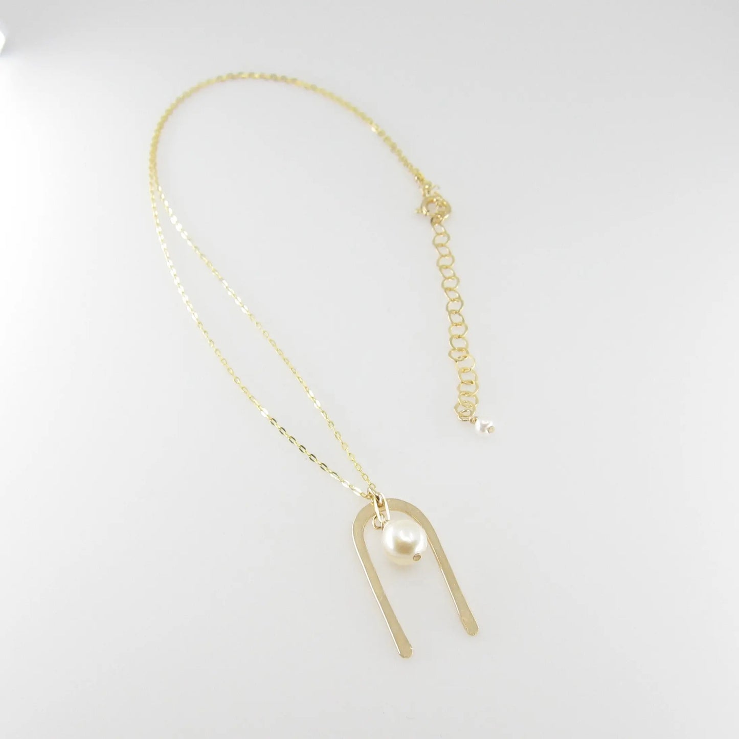 Forged Arch Necklace with Baby Baroque Pearl J.Mills Studio