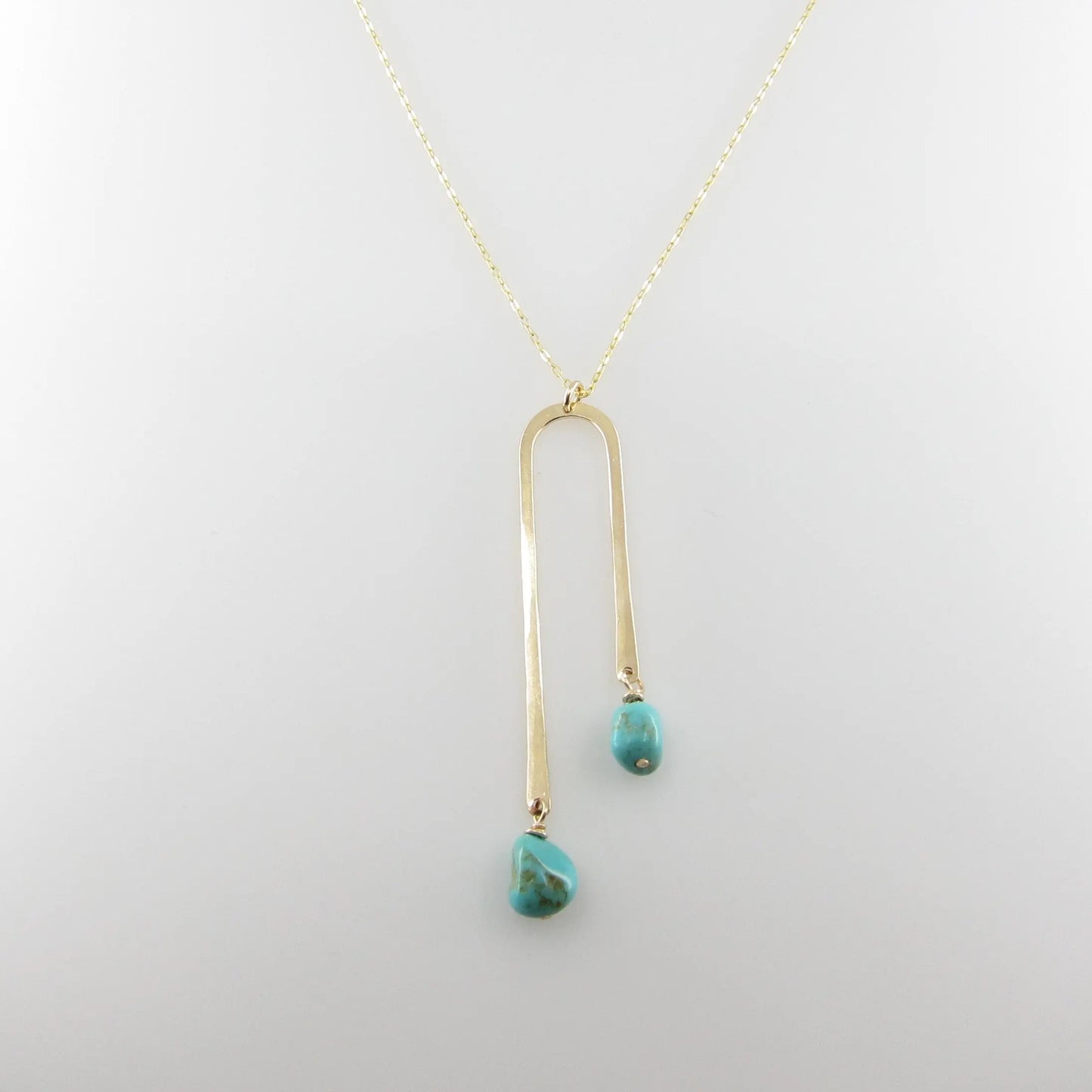 Asymmetrical Arch Necklace with Kingman Turquoise J.Mills Studio