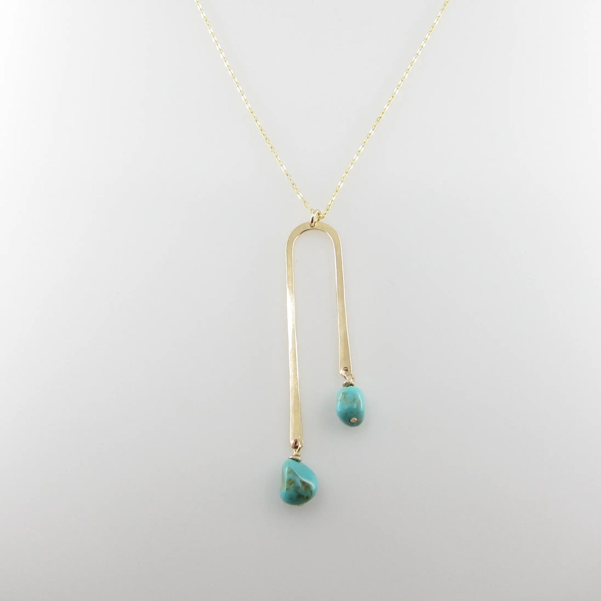 Asymmetrical Arch Necklace with Kingman Turquoise J.Mills Studio