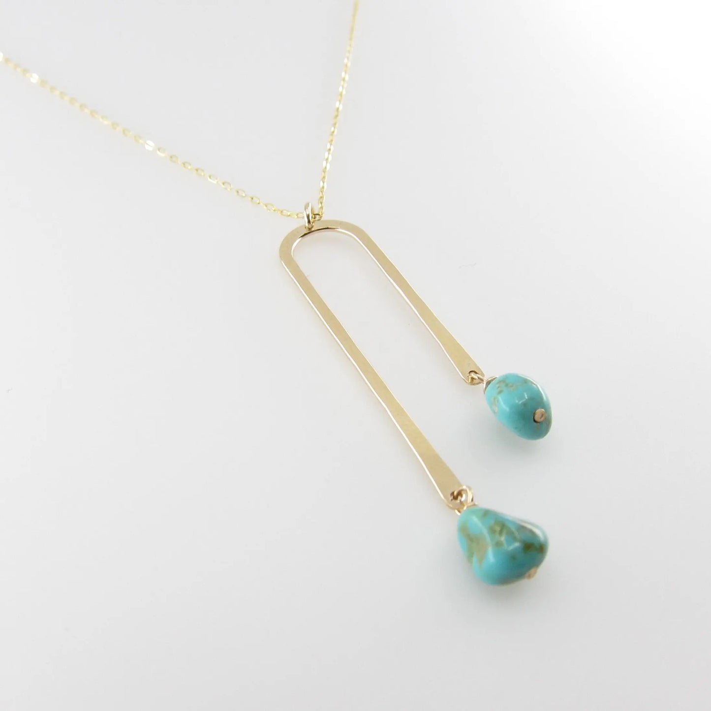 Asymmetrical Arch Necklace with Kingman Turquoise J.Mills Studio