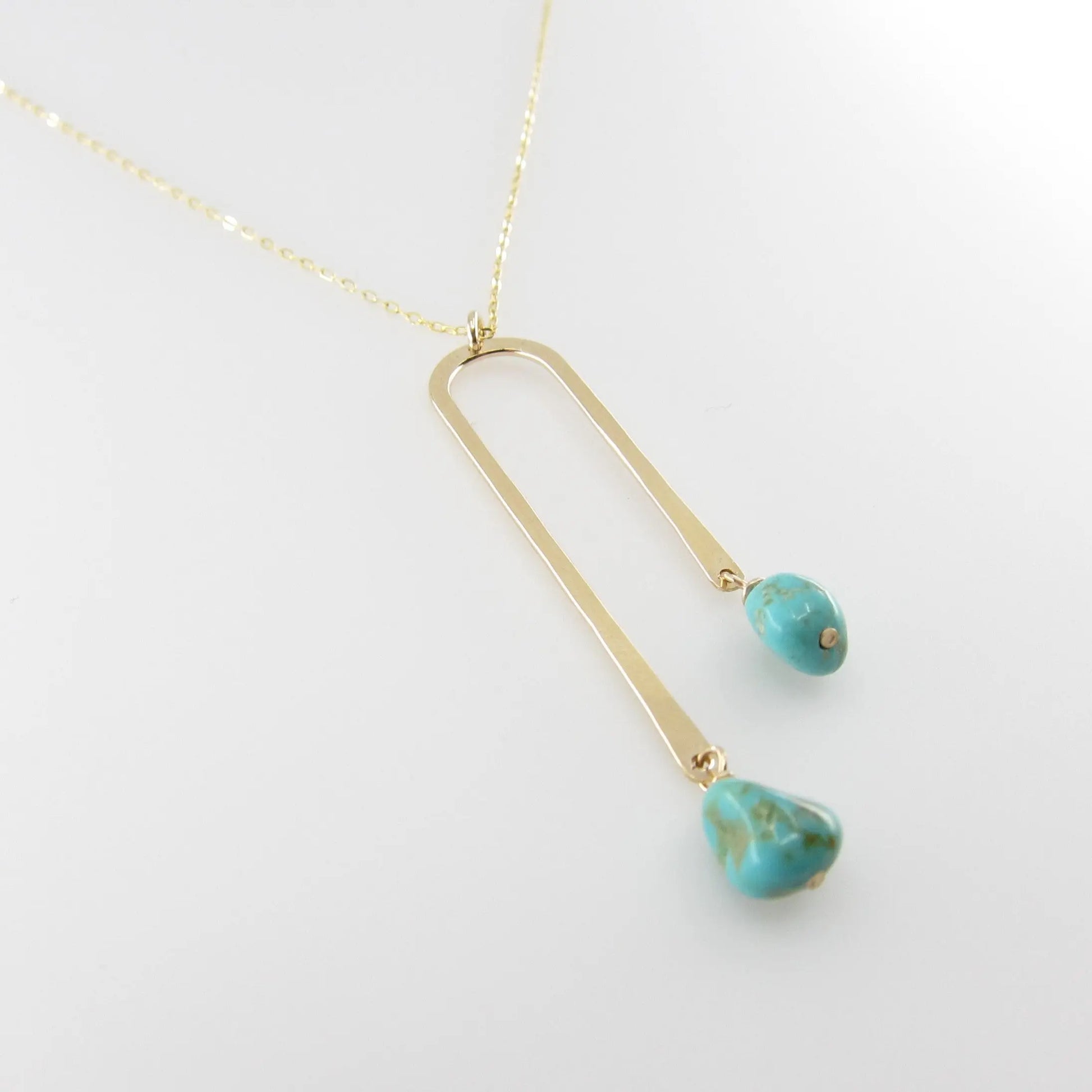 Asymmetrical Arch Necklace with Kingman Turquoise J.Mills Studio