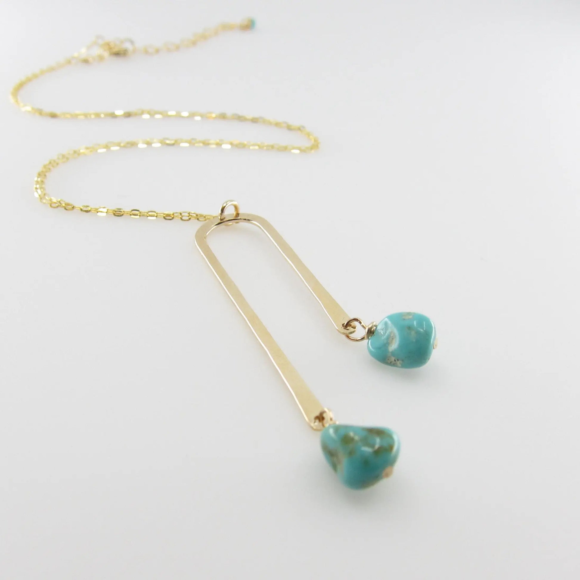 Asymmetrical Arch Necklace with Kingman Turquoise J.Mills Studio