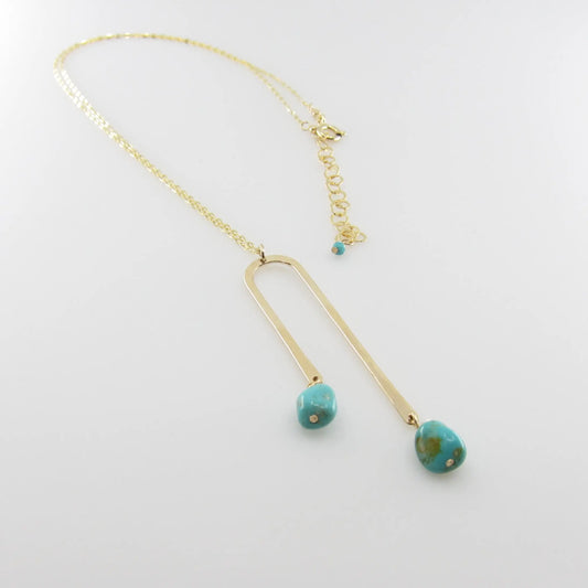 Asymmetrical Arch Necklace with Kingman Turquoise J.Mills Studio