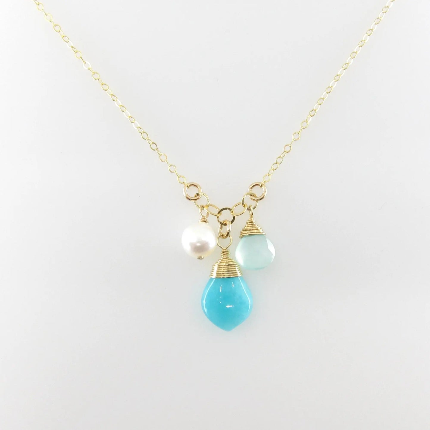 Small Gemstone Cascade Necklace with Amazonite J.Mills Studio