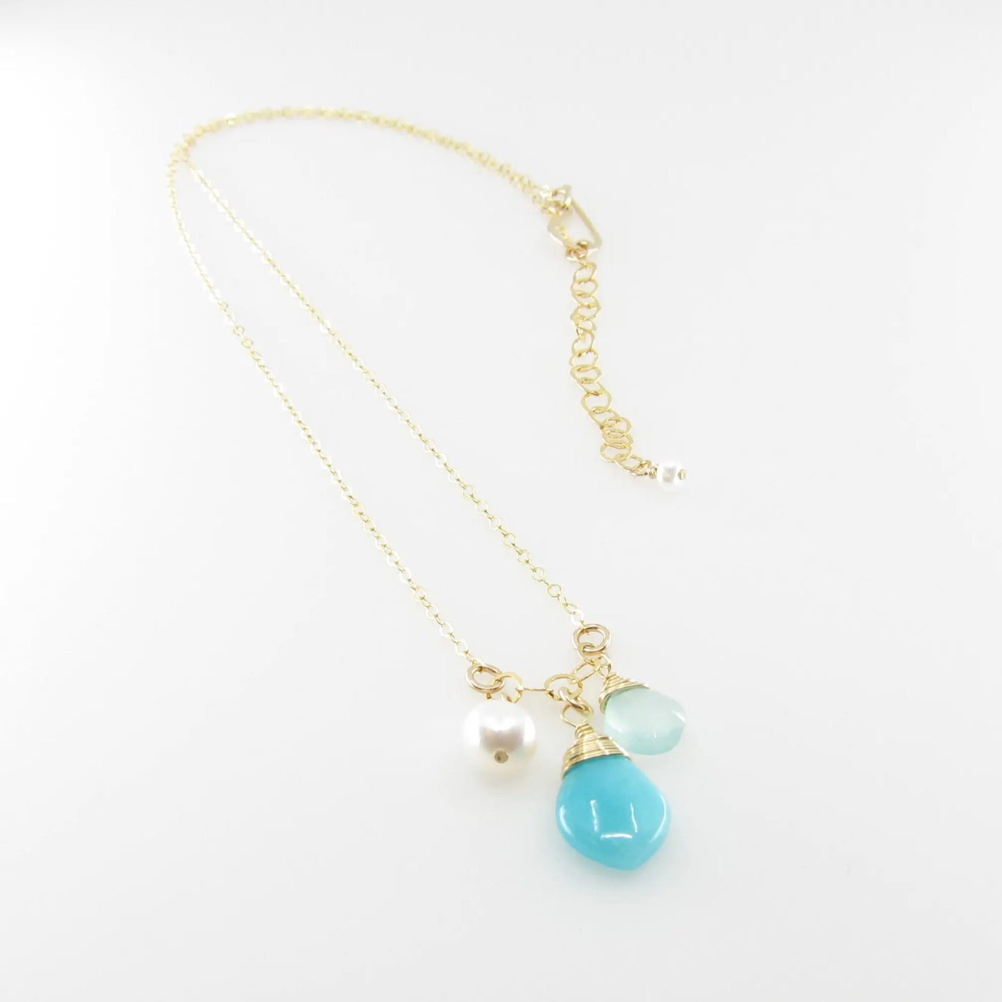 Small Gemstone Cascade Necklace with Amazonite J.Mills Studio